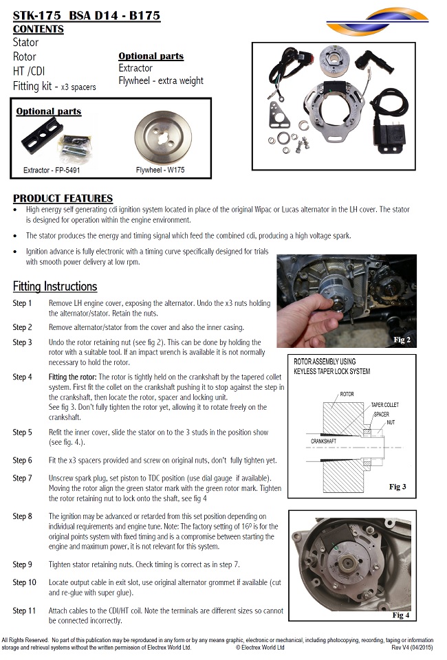 BSA D14 B175 stator ignition set STK-175