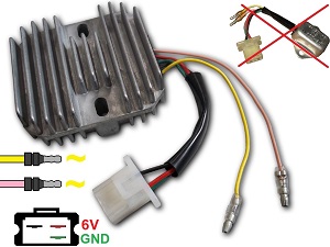 CARR681 SH223 Honda XL250S GN400 CB125s XL125s XL185s 6V Régulateur de tension redresseur