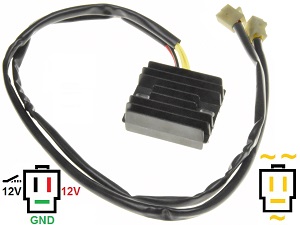 CARR101NX-LI - Honda NX250 MOSFET Régulateur de tension redresseur Lithium-Ion - LiFePO4 LFP