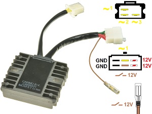 CARR531-Z1300-A4-A5 Kawasaki Z1300 KZ1300 A4 MOSFET Redresseur de régulateur de tension (SH541-12)