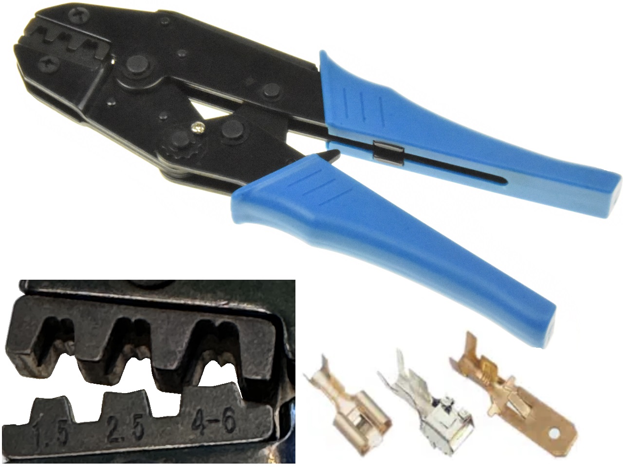 AMP faston crimping tool plier - 1.5mm2-6mm2 / 20-10AWG - Cliquez sur l'image pour la fermer