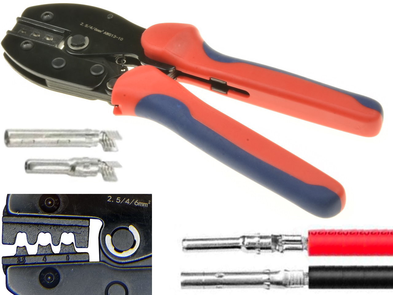 AMP faston crimping tool plier - 2.5mm2-6mm2 / 13-10AWG - Cliquez sur l'image pour la fermer