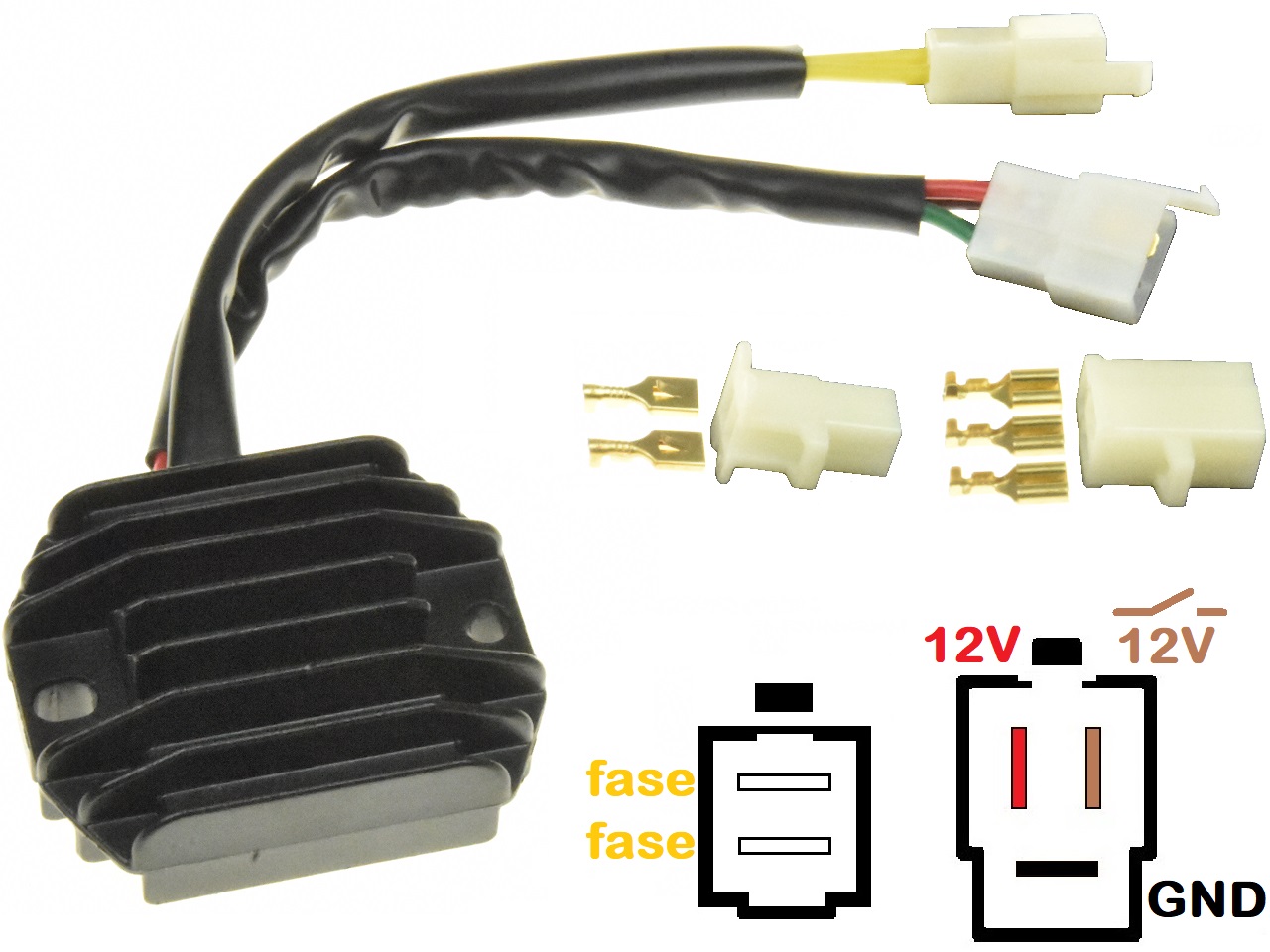 CARR071 - Yamaha XT Régulateur de tension redresseur (SH522G-12, SH222) - Cliquez sur l'image pour la fermer