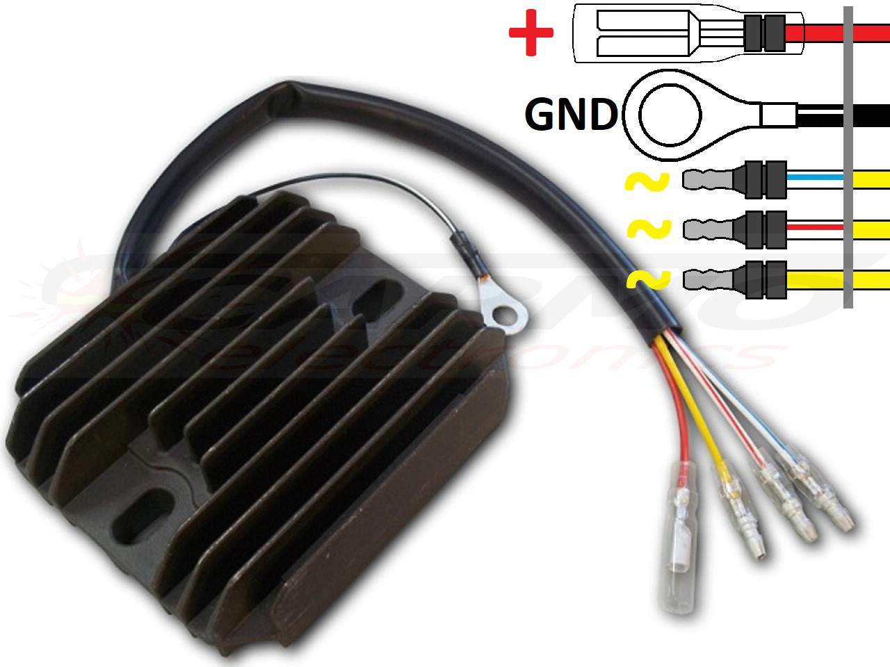 CARR101 - Suzuki GS MOSFET Régulateur de tension redresseur (32800-45210, 32500-49010, RS21) - Cliquez sur l'image pour la fermer