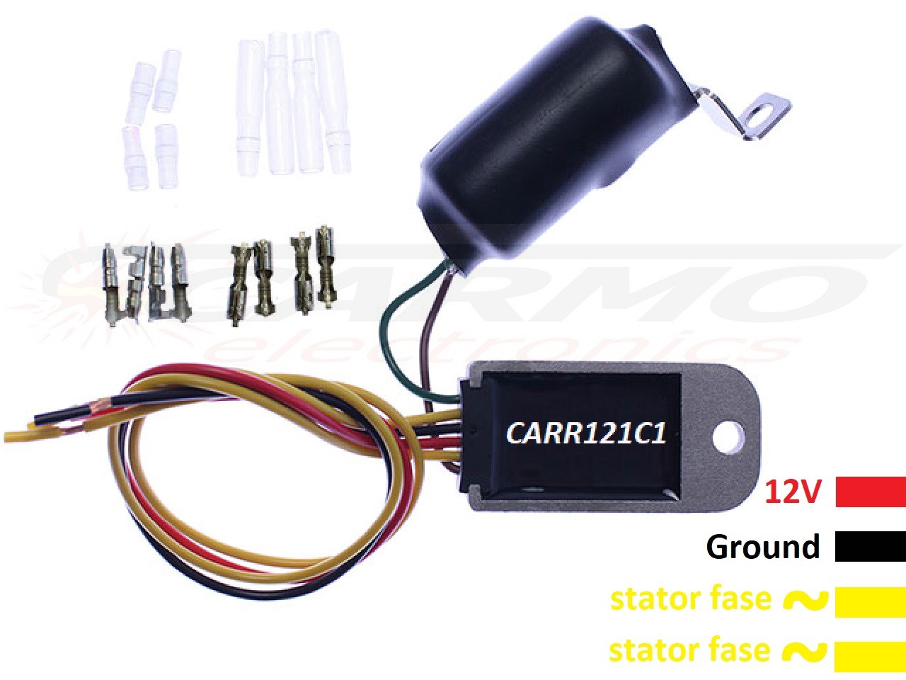 CARR121C1 - redresseur de régulateur de tension 2 phases avec condensateur, pas de batterie nécessaire - pour éclairage LED - Cliquez sur l'image pour la fermer