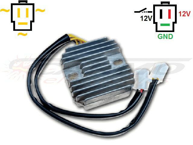 CARR161 - Honda CX500 Suzuki VS800 MOSFET Régulateur de tension redresseur (31600-415-008, SH232-12, Shindengen) - Cliquez sur l'image pour la fermer