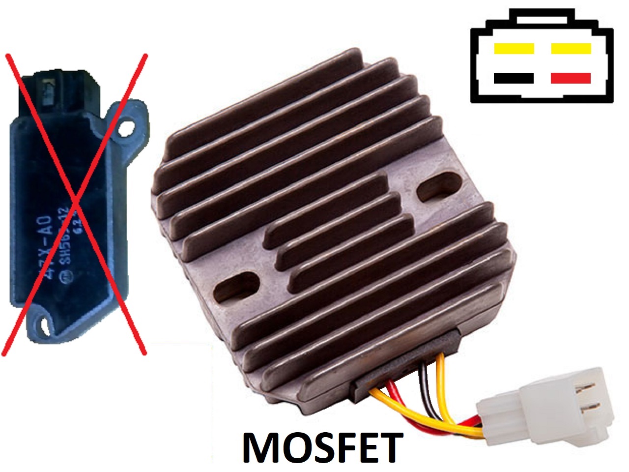 CARR421 - Yamaha 2 fase MOSFET Régulateur de tension redresseur - Cliquez sur l'image pour la fermer