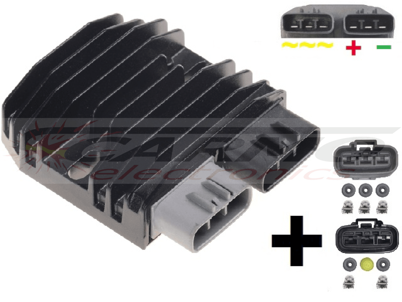 CARR5925 + contra Triumph Yamaha MOSFET Régulateur de tension redresseur (amélioré SH847) T1300675, T1300022, T1300470, T1300470 - Cliquez sur l'image pour la fermer