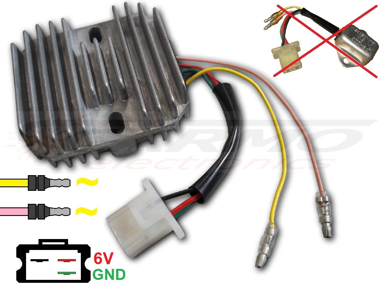 CARR681 SH223 Honda XL250S GN400 CB125s XL125s XL185s 6V Régulateur de tension redresseur - Cliquez sur l'image pour la fermer