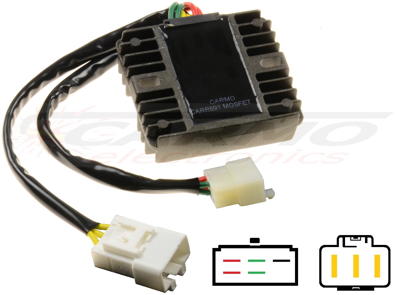 CARR691 Honda CBR600 CBR900 VFR800 VTR1000 CBR1100XX VTX1800 MOSFET Redresseur de régulateur de tension Lithium Ion - Cliquez sur l'image pour la fermer