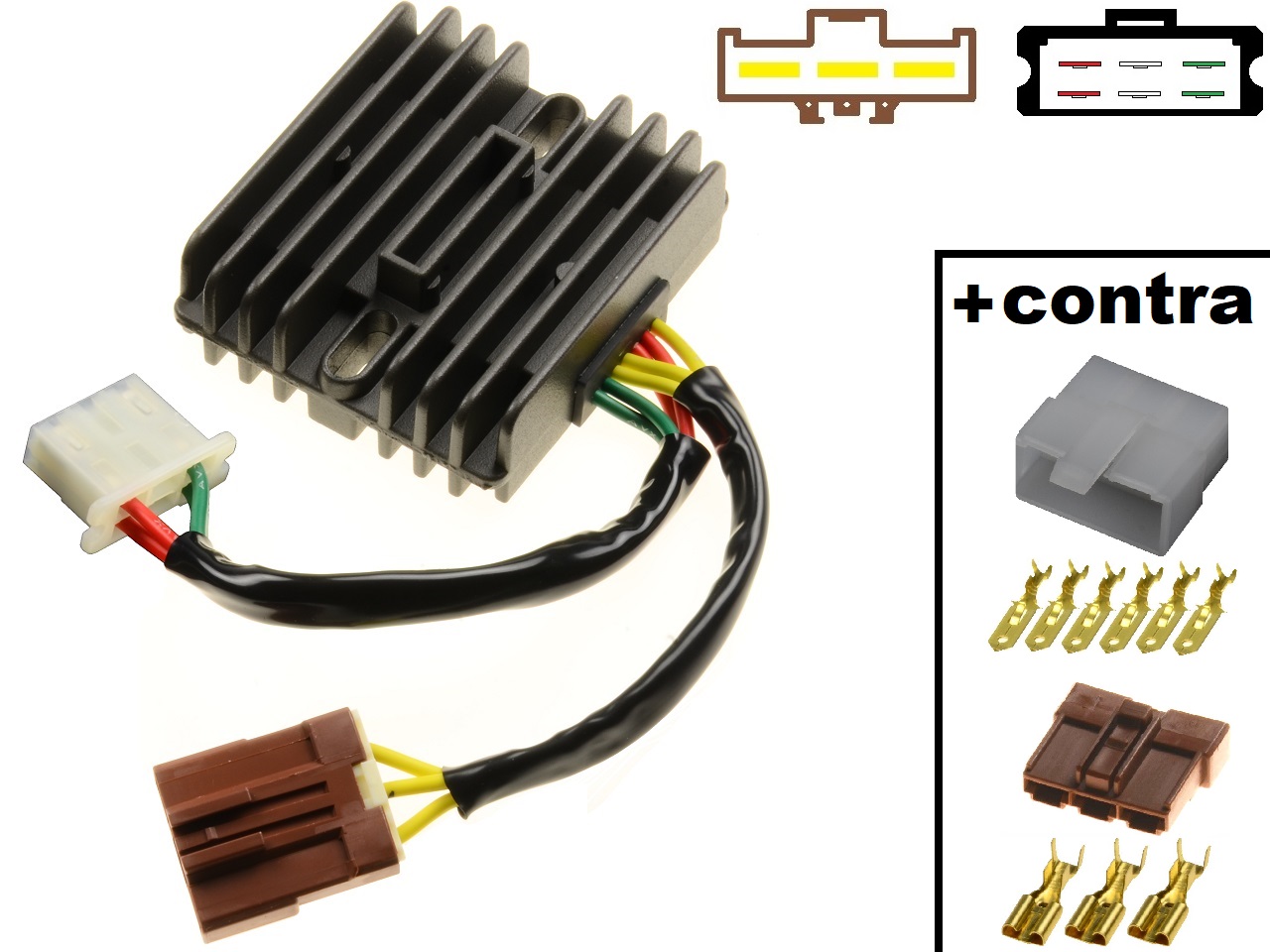 CARR971 - Aprilia RSV1000 Mille Tuono Caponord Futura SL1000 Falco MOSFET Redresseur de régulateur de tension + connecteurs cont - Cliquez sur l'image pour la fermer