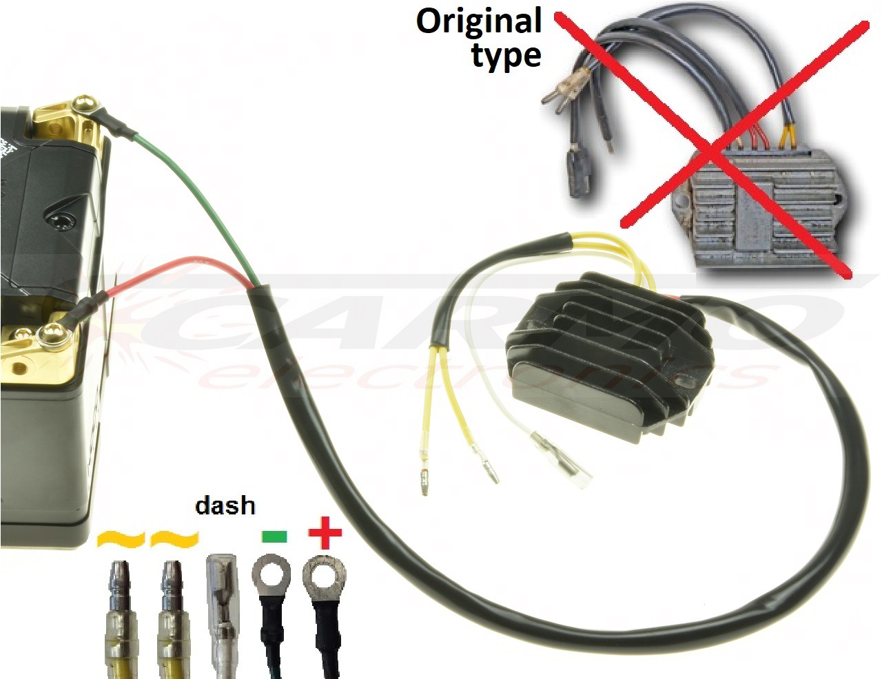 CARR511 - Ducati Moto Guzzi 2 fase MOSFET Régulateur de tension redresseur - Cliquez sur l'image pour la fermer