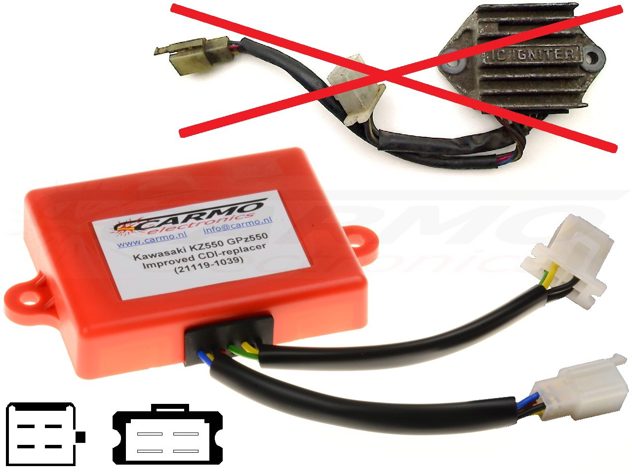 Kawasaki KZ550 CDI IC IGNITER 21119-1039 controller - Cliquez sur l'image pour la fermer