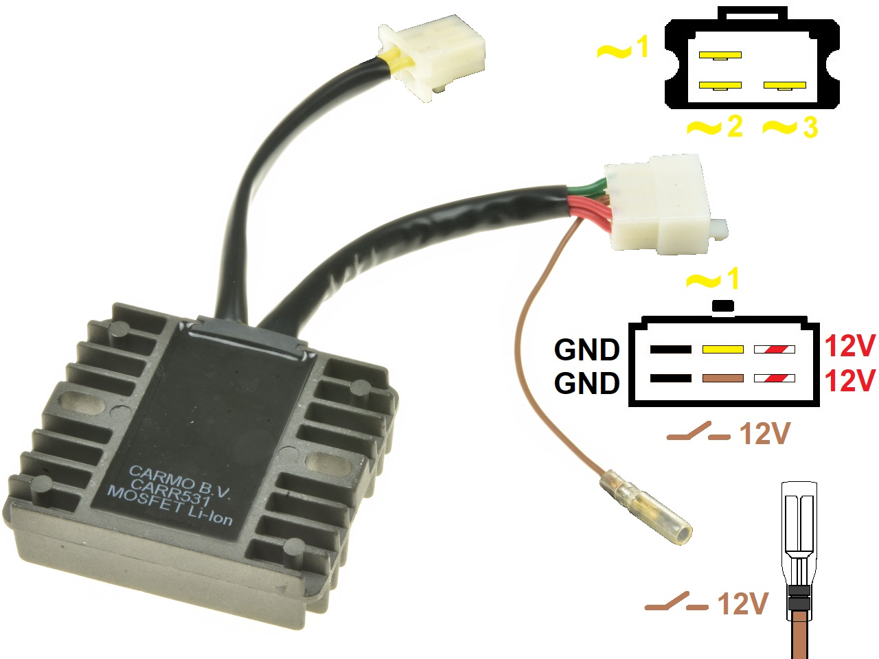 CARR531-Z1300-A4-A5 Kawasaki Z1300 KZ1300 A4 MOSFET Redresseur de régulateur de tension (SH541-12) - Cliquez sur l'image pour la fermer