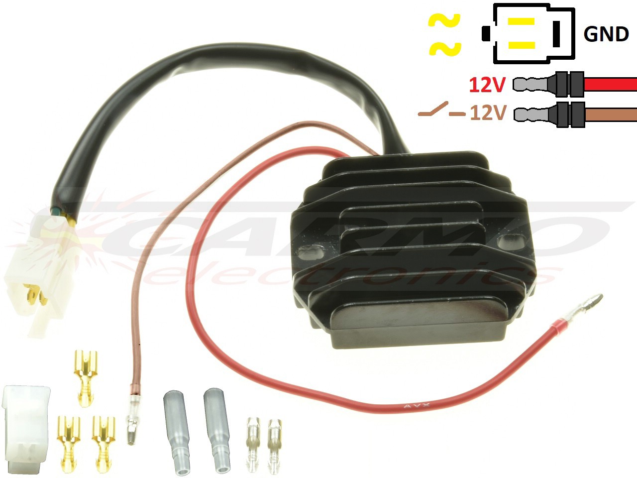 CARR511Z - Kawasaki Z250 Z440 Z650 z750 -2 fase MOSFET Régulateur de tension redresseur SH221-12 - Cliquez sur l'image pour la fermer