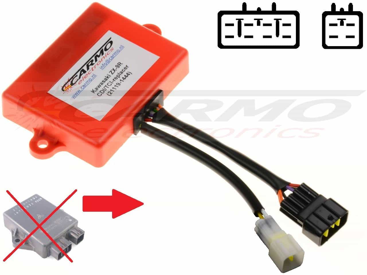 Kawasaki ZX9R ZX-9R ZX900 Ninja TCI CDI dispositif de commande boîte noire 21119-1404 21119-1444 - Cliquez sur l'image pour la fermer