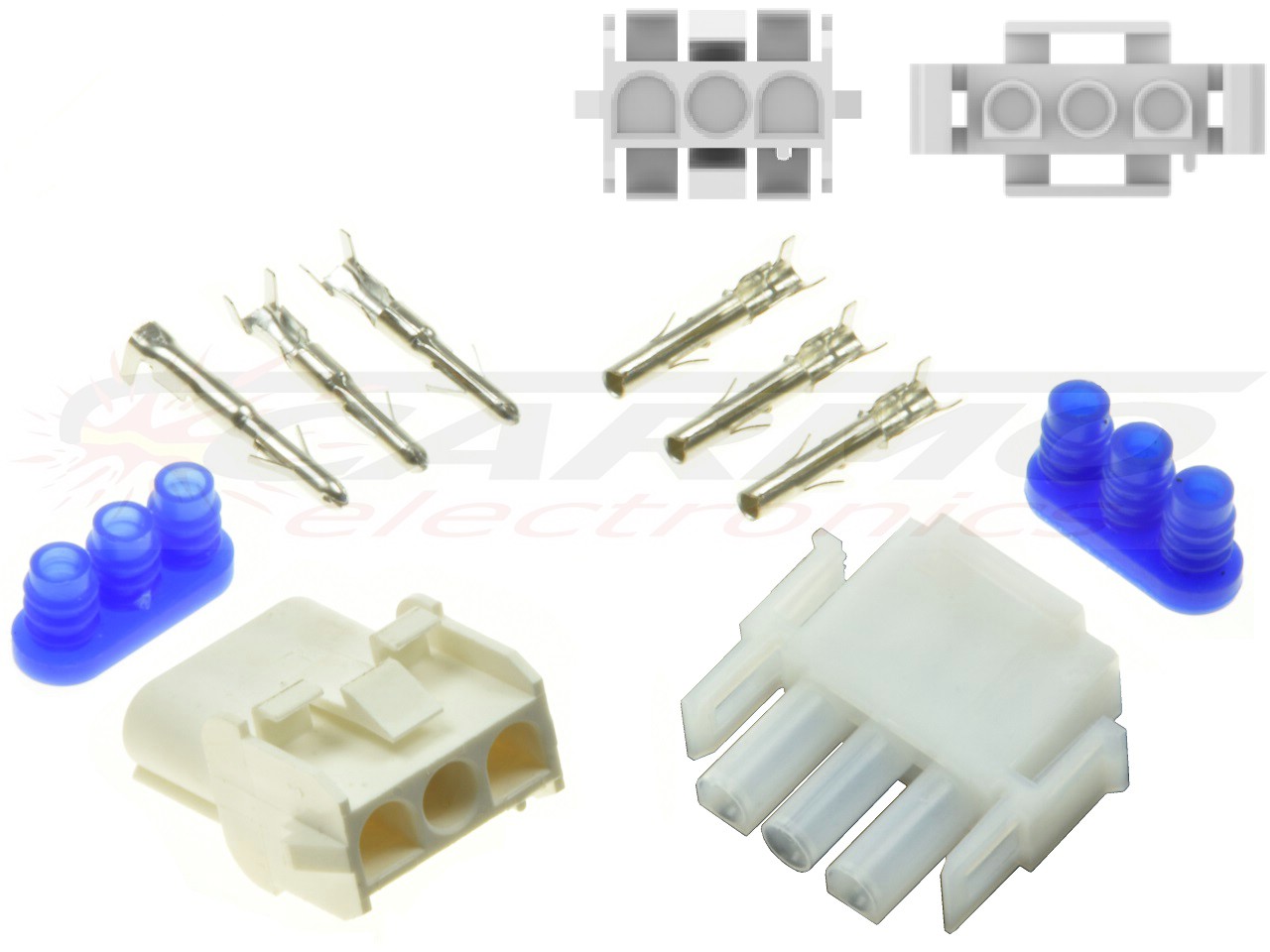 3 Pôles Moto Guzzi Motoplat CDI ignition Moto Connecteur Set - Cliquez sur l'image pour la fermer