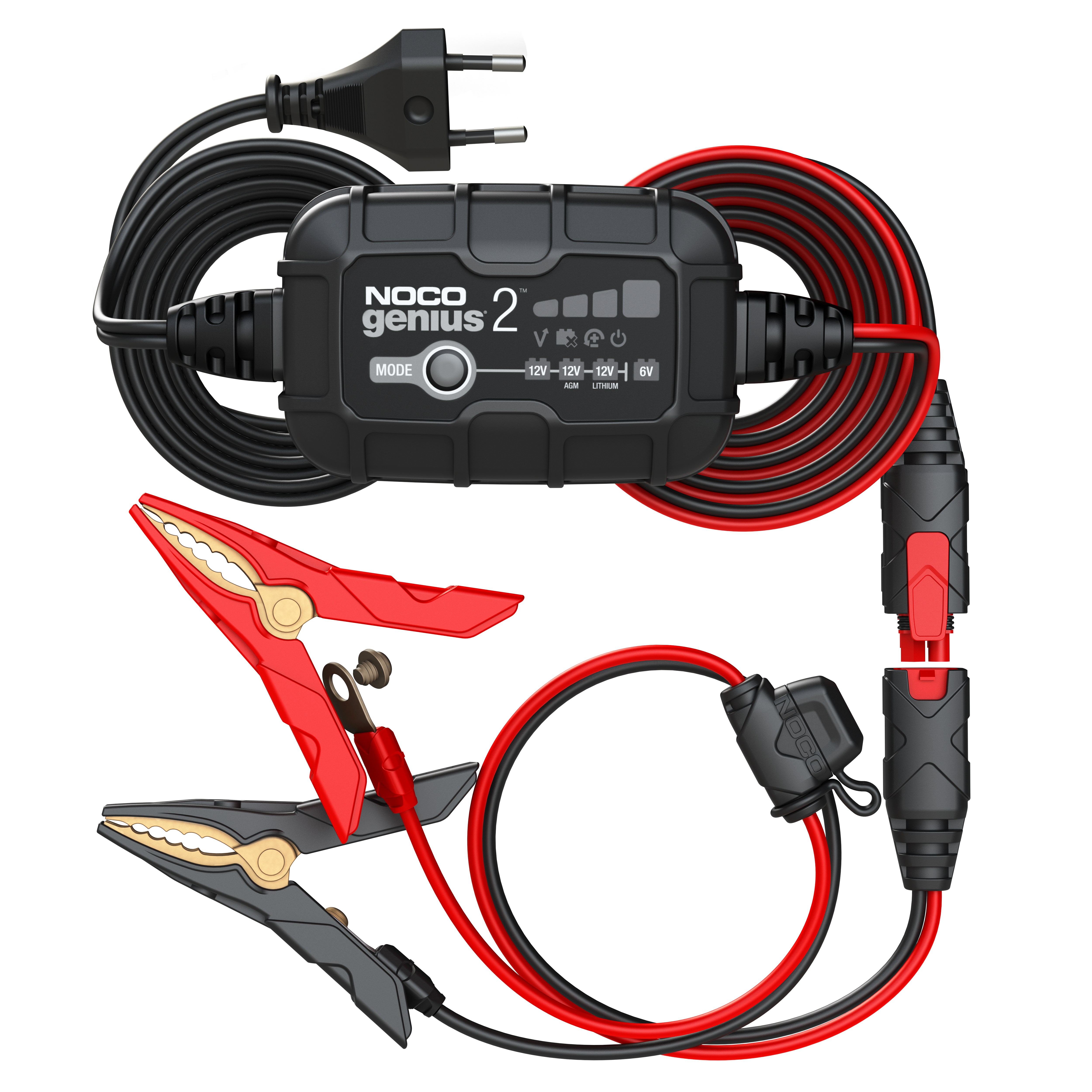 Noco Genius 2 - 6V/12V Chargeur de batterie Chargeur d'entretien (convient également aux batteries au lithium-ion) - Cliquez sur l'image pour la fermer