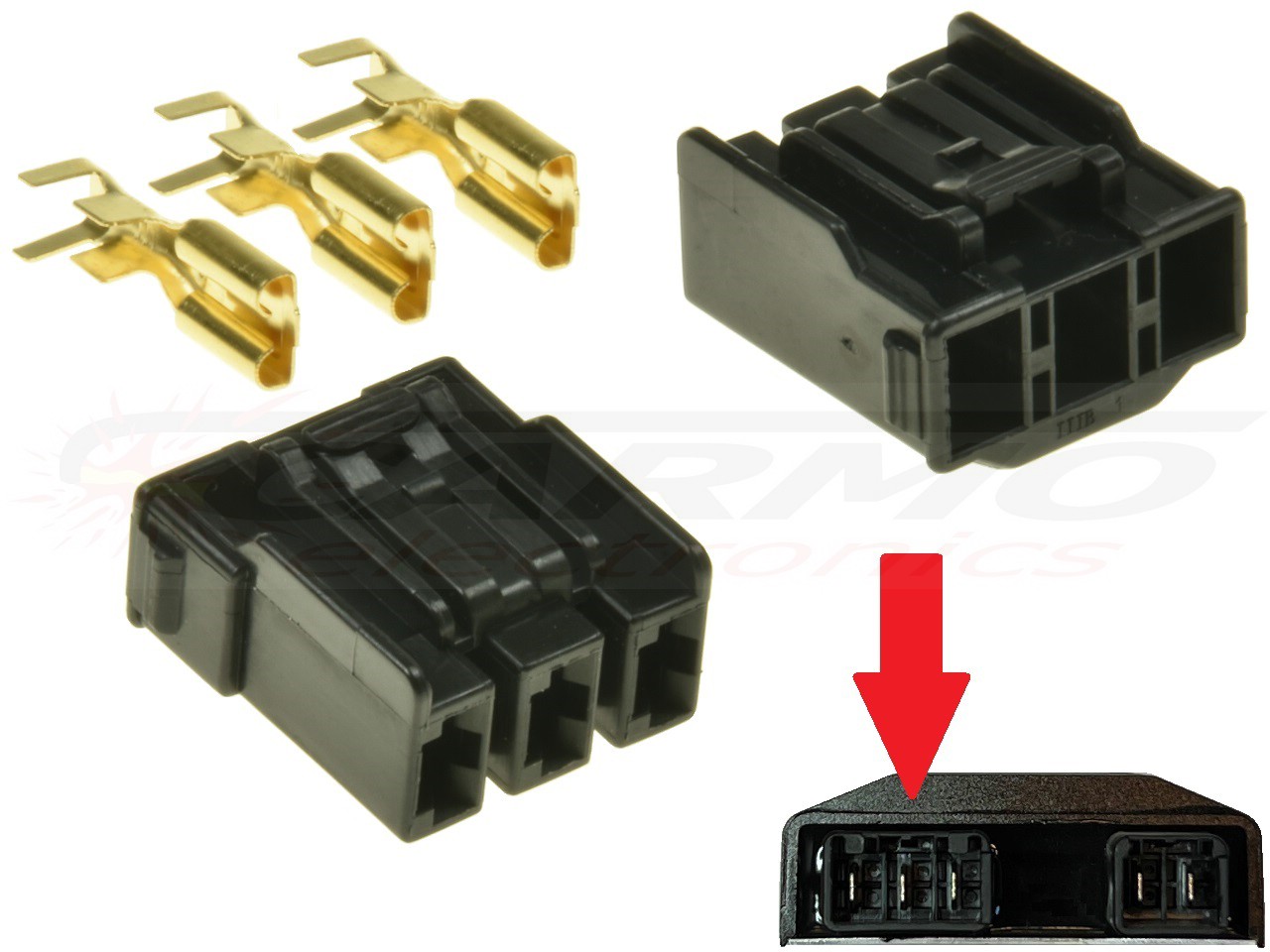CARR2102 Honda alternateur Connecteur redresseur régulateur de tension connecteur 3 pôles FH014AA / SH750AA - Cliquez sur l'image pour la fermer